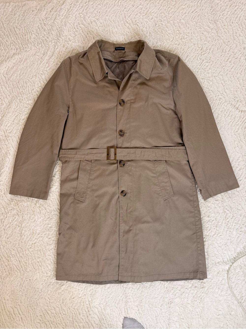 Classic Men's Belted Trench Coat - Taupe